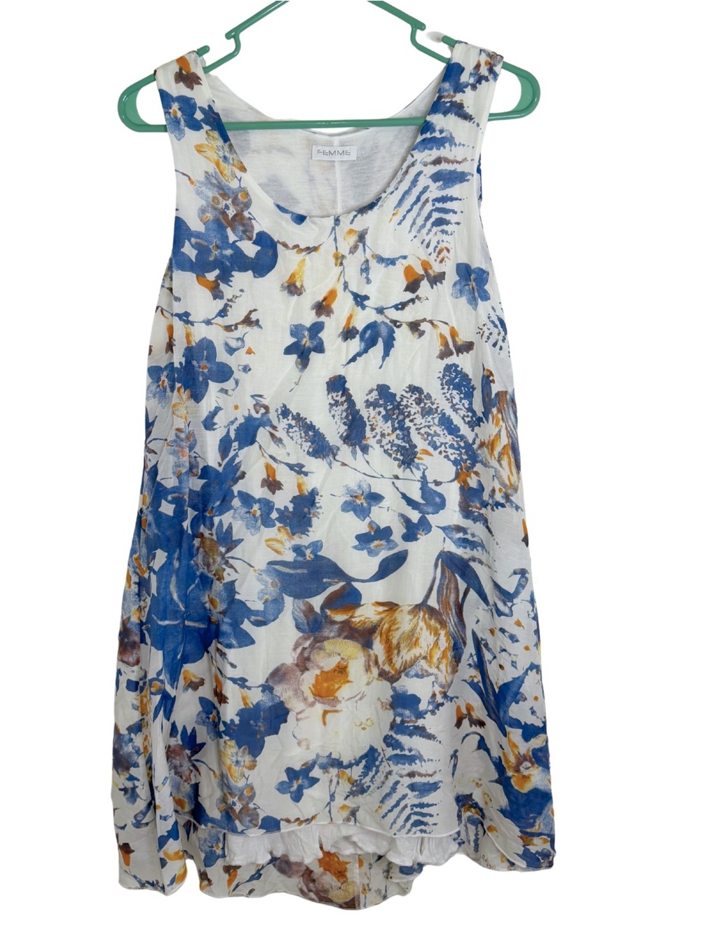 FEMME Silk Blend Floral Sleeveless Knee Length Dress Size Small